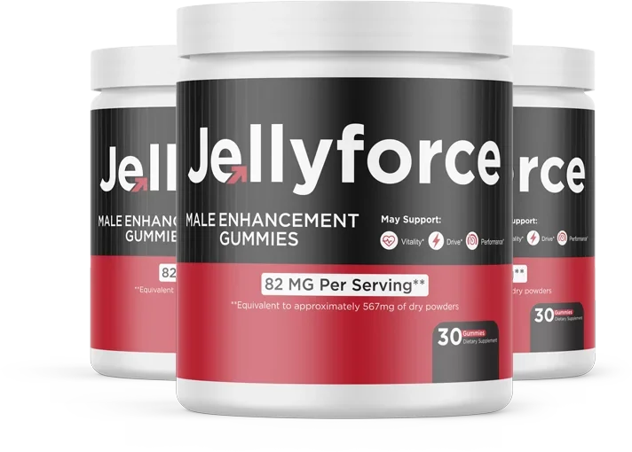JellyForce daily vitality gummies three-bottle package